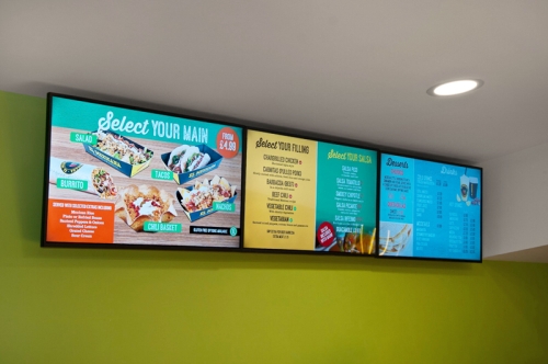 digital signage screens menu boards fast food
