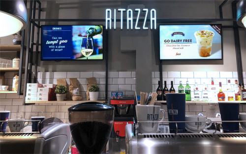 digital signage screens menu boards coffee shop cafe