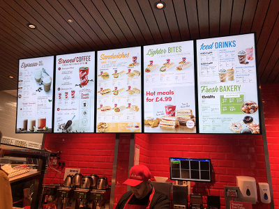 digital signage screens menu boards